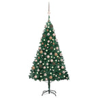 VidaXL Kunstkerstboom met verlichting en kerstballen 120 cm PVC groen