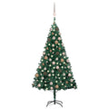 VidaXL Kunstkerstboom met verlichting en kerstballen 150 cm PVC groen