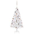 VidaXL Kunstkerstboom met verlichting en kerstballen 120 cm PVC wit