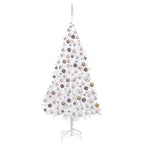 VidaXL Kunstkerstboom met verlichting en kerstballen 240 cm wit