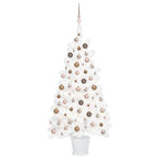 VidaXL Kunstkerstboom met verlichting en kerstballen 90 cm wit
