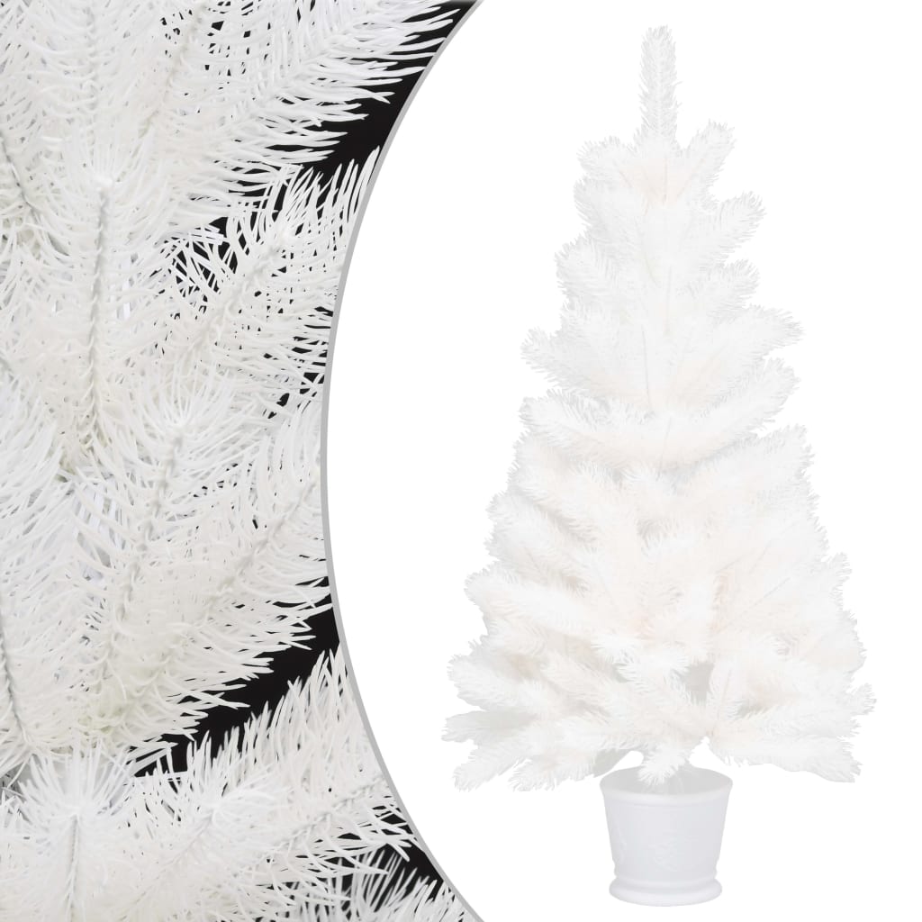 VidaXL Kunstkerstboom met verlichting en kerstballen 90 cm wit
