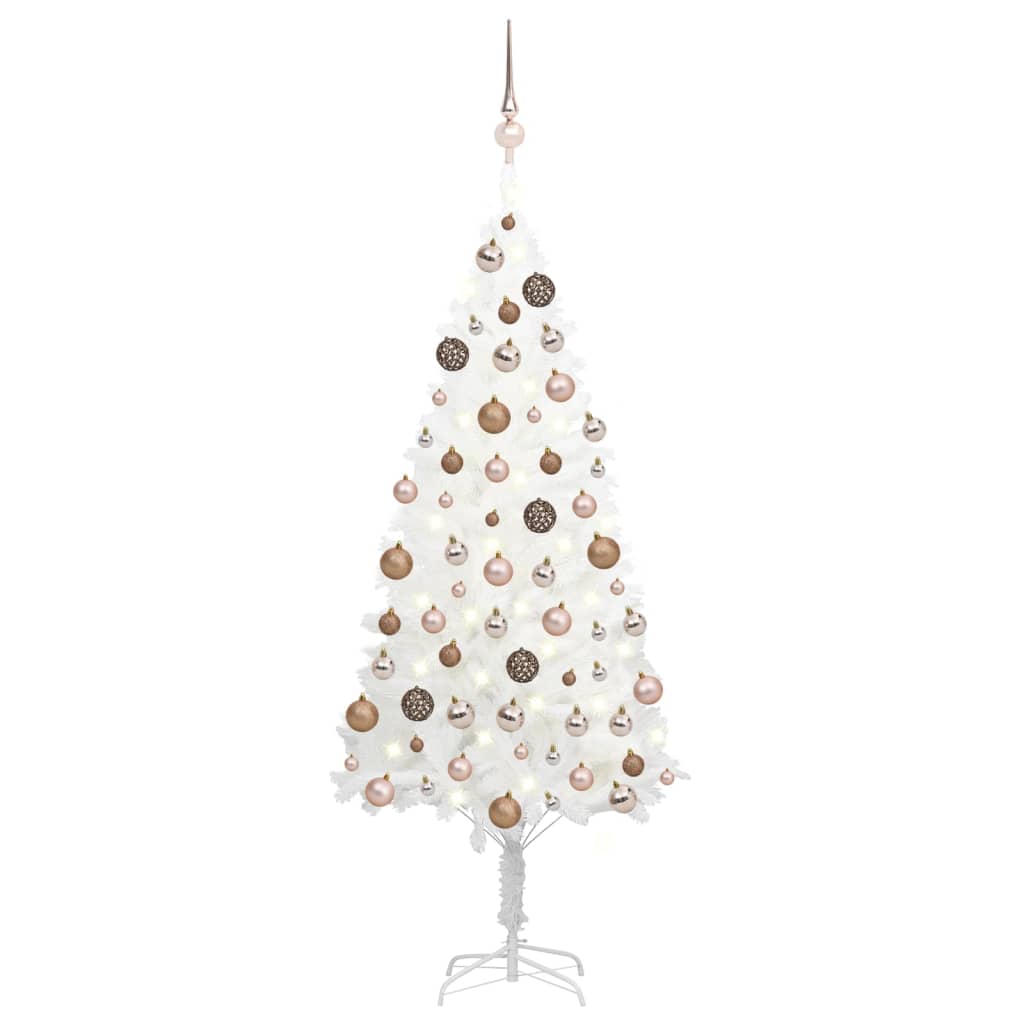 VidaXL Kunstkerstboom met verlichting en kerstballen 120 cm wit