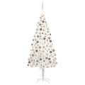 VidaXL Kunstkerstboom met verlichting en kerstballen 210 cm PVC wit