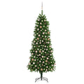 VidaXL Kunstkerstboom met verlichting en kerstballen 240 cm groen
