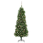 VidaXL Kunstkerstboom met verlichting en kerstballen 240 cm groen