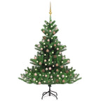 VidaXL Kunstkerstboom Nordmann met LED's en kerstballen 240 cm groen