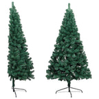 Vidaxl kunstkerstboom met verlichting en kerstballen half 180 cm groen