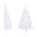 VidaXL Kunstkerstboom met verlichting en kerstballen half 120 cm wit