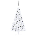 VidaXL Kunstkerstboom met verlichting en kerstballen half 150 cm wit