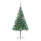 Vidaxl kunstkerstboom met verlichting en kerstballen 546 takken 180 cm