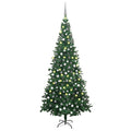 VidaXL Kunstkerstboom met verlichting en kerstballen L 240 cm groen