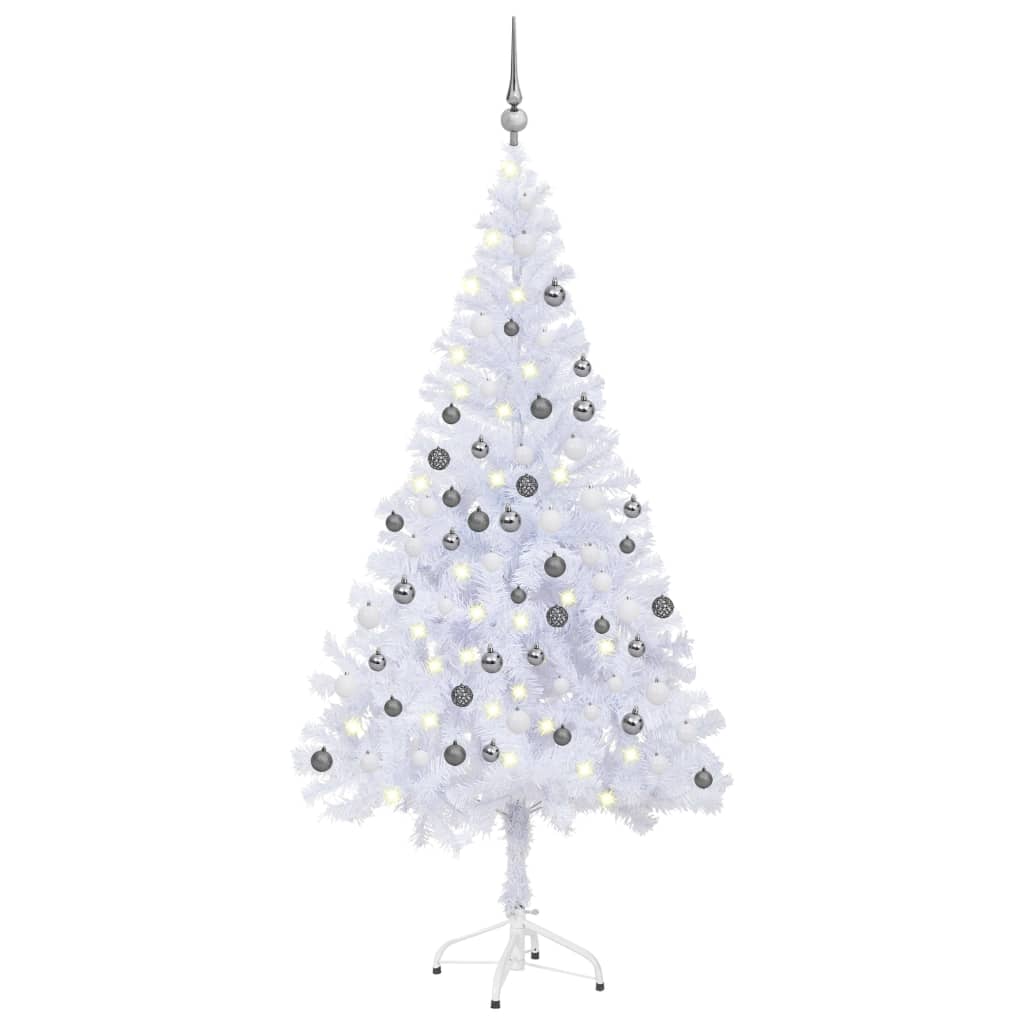 Vidaxl kunstkerstboom met verlichting en kerstballen 230 takken 120 cm