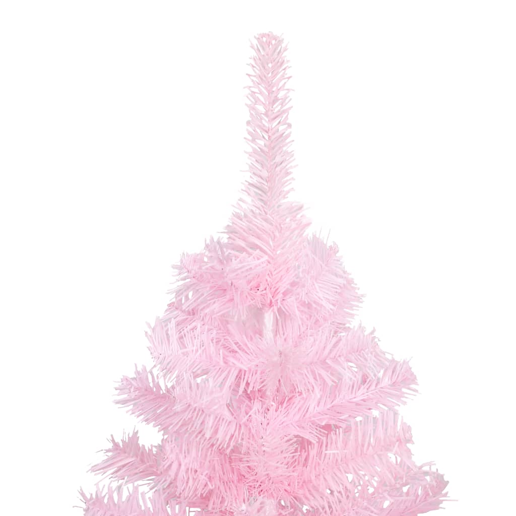 Vidaxl kunstkerstboom met verlichting en kerstballen 150 cm pvc roze