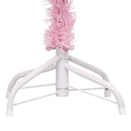 Vidaxl kunstkerstboom met verlichting en kerstballen 180 cm pvc roze