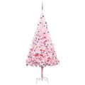 VidaXL Kunstkerstboom met verlichting en kerstballen 210 cm PVC roze