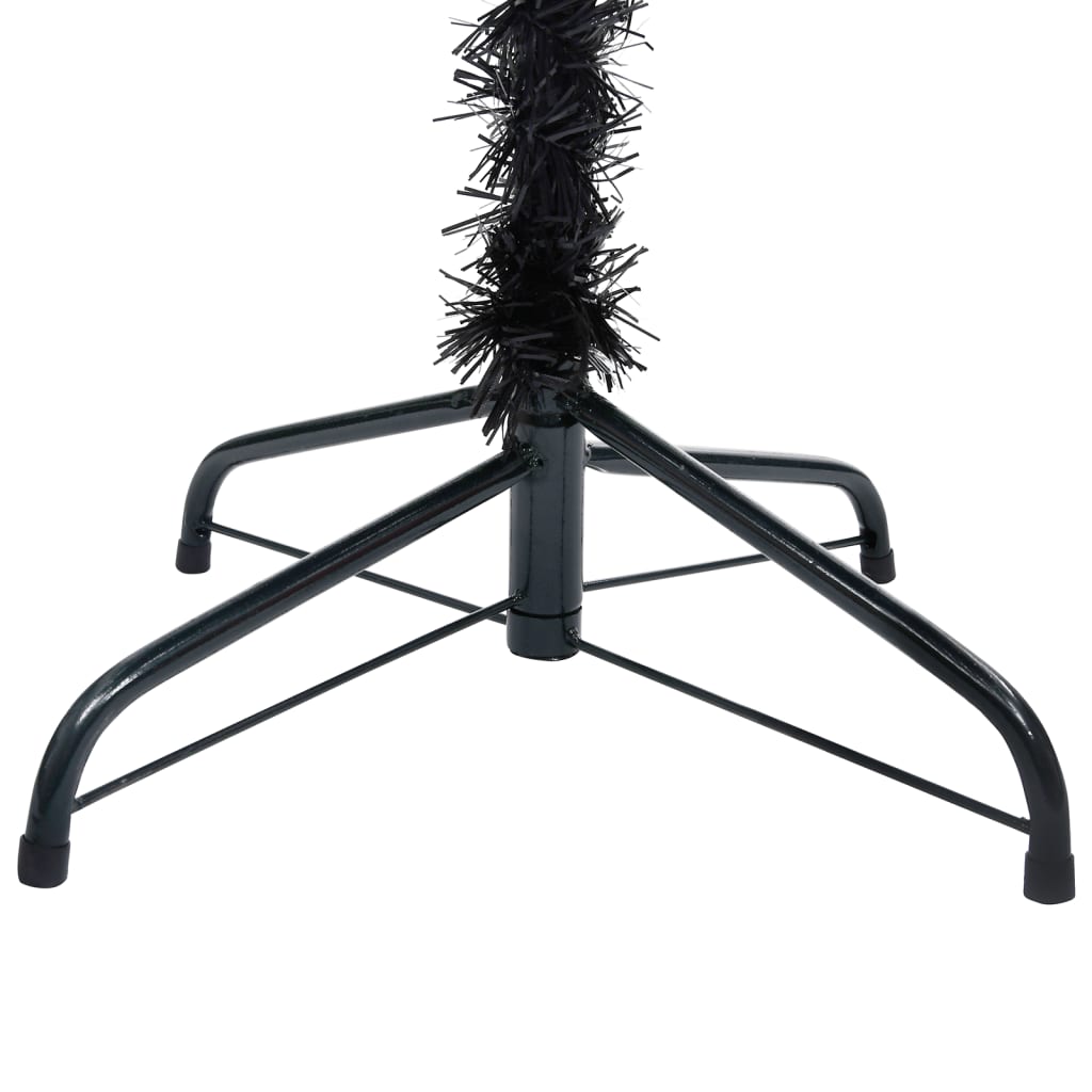 Vidaxl kunstkerstboom met verlichting en kerstballen 120 cm pvc zwart