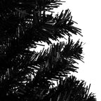 Vidaxl kunstkerstboom met verlichting en kerstballen 120 cm pvc zwart