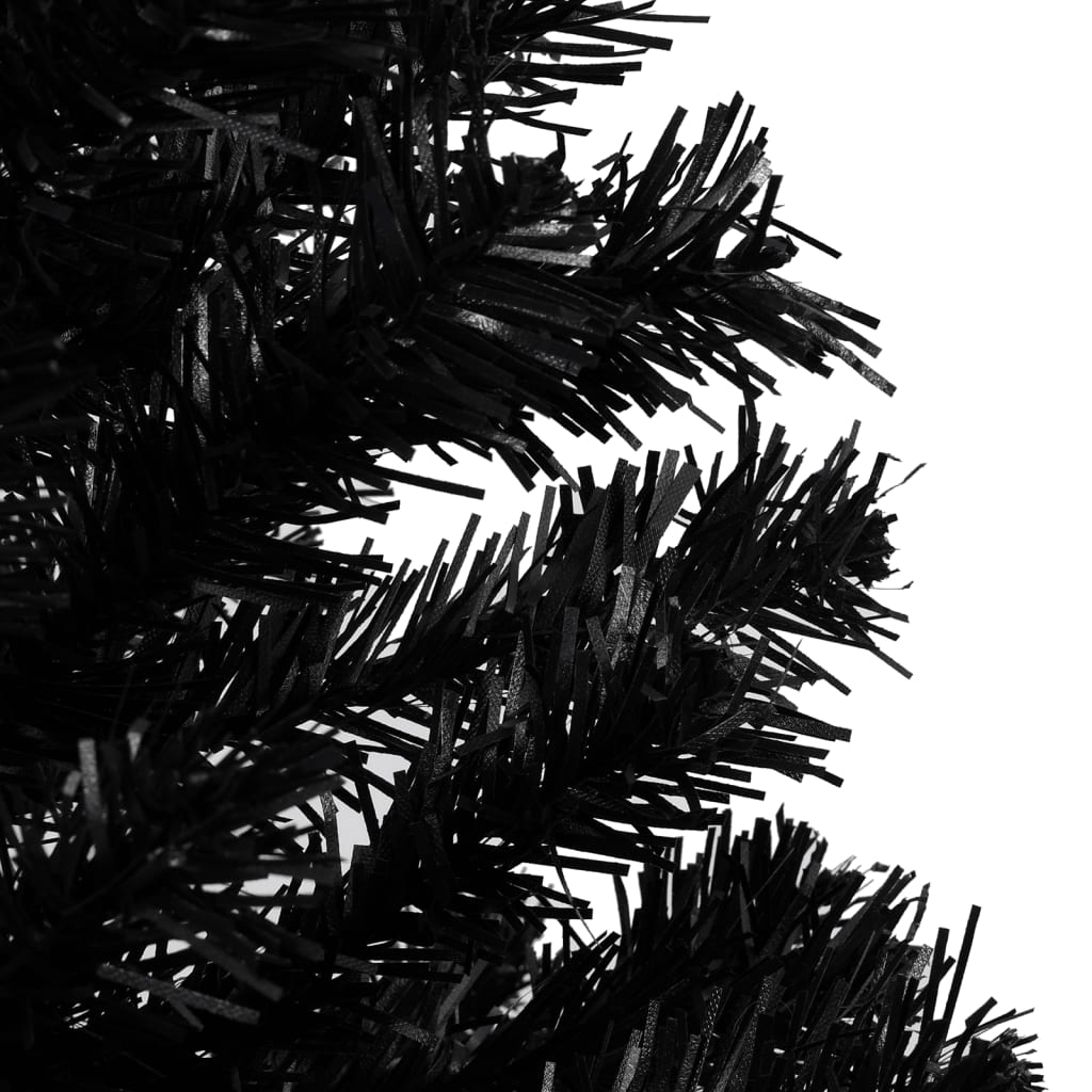 Vidaxl kunstkerstboom met verlichting en kerstballen 120 cm pvc zwart