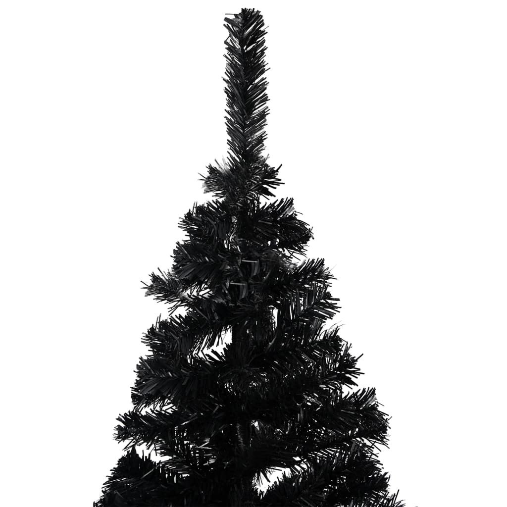 Vidaxl kunstkerstboom met verlichting en kerstballen 150 cm pvc zwart