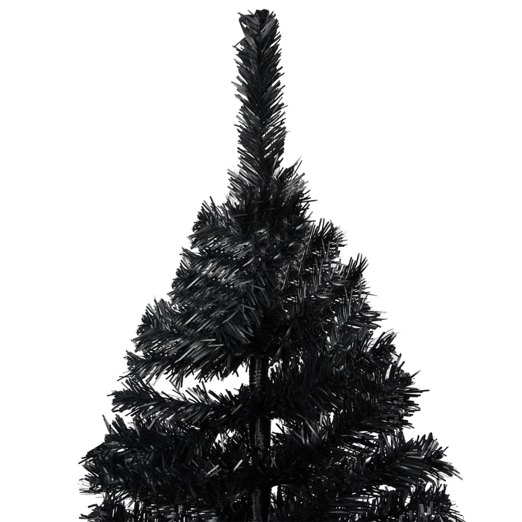 VidaXL Kunstkerstboom met verlichting en kerstballen 240 cm PVC zwart