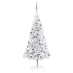 VidaXL Kunstkerstboom met verlichting en kerstballen 150 cm PET zilver