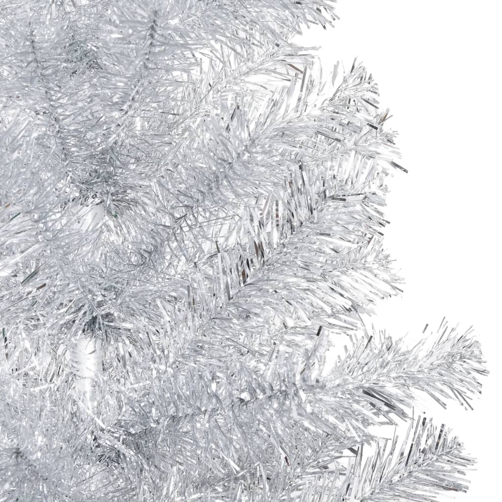VidaXL Kunstkerstboom met verlichting en kerstballen 240 cm PET zilver