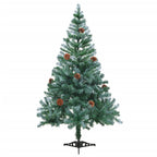 Vidaxl kunstkerstboom met verlichting ballen sneeuw dennenappel 150 cm