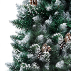 VidaXL Kunstkerstboom met verlichting kerstballen dennenappels 210 cm