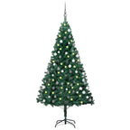 VidaXL Kunstkerstboom met verlichting en kerstballen 120 cm PVC groen