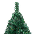 Vidaxl kunstkerstboom met verlichting en kerstballen 150 cm pvc groen