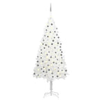VidaXL Kunstkerstboom met verlichting en kerstballen 240 cm wit