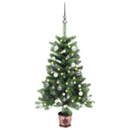 VidaXL Kunstkerstboom met verlichting en kerstballen 65 cm groen