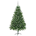 VidaXL Kunstkerstboom met verlichting en kerstballen 210 cm groen