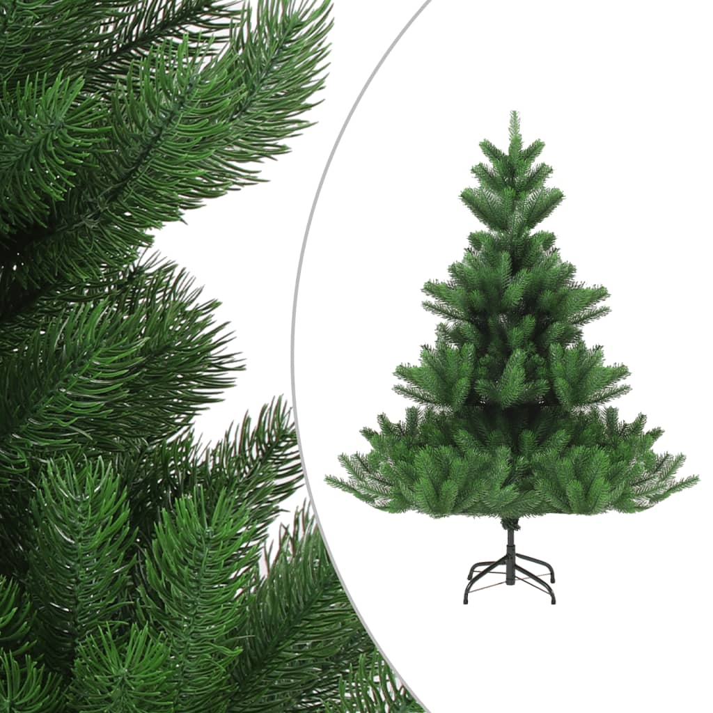 VidaXL Kunstkerstboom Nordmann met LED's en kerstballen 210 cm groen