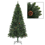 VidaXL Kunstkerstboom met verlichting en kerstballen 210 cm groen