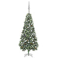 VidaXL Kunstkerstboom met verlichting kerstballen dennenappels 210 cm