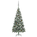 VidaXL Kunstkerstboom met verlichting kerstballen dennenappels 210 cm