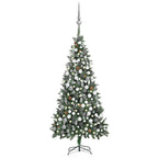 VidaXL Kunstkerstboom met verlichting kerstballen dennenappels 210 cm