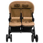 Vidaxl tweelingkinderwagen staal taupe