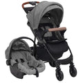 Vidaxl kinderwagen 3-in-1 staal lichtgrijs
