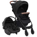 Vidaxl kinderwagen 3-in-1 staal antracietkleurig