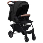 Vidaxl kinderwagen 3-in-1 staal antracietkleurig