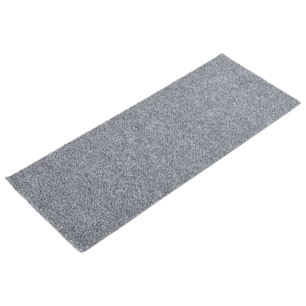 Vidaxl trapmatten zelfklevend 15 stuks 60x25 cm lichtgrijs rechthoekig