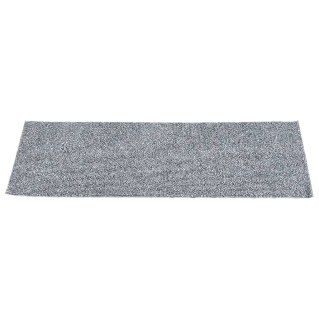 Vidaxl trapmatten zelfklevend 15 stuks 60x25 cm lichtgrijs rechthoekig