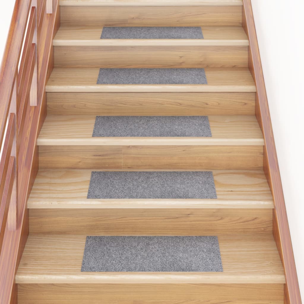 Vidaxl trapmatten zelfklevend 15 stuks 60x25 cm lichtgrijs rechthoekig