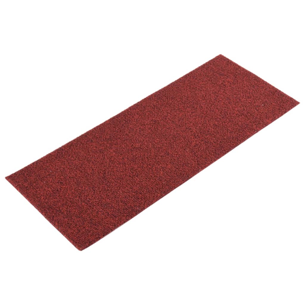 Vidaxl trapmatten zelfklevend 15 stuks 60x25 cm bordeaux rood rechthoekig