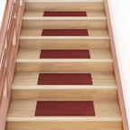 Vidaxl trapmatten zelfklevend 15 stuks 60x25 cm bordeaux rood rechthoekig