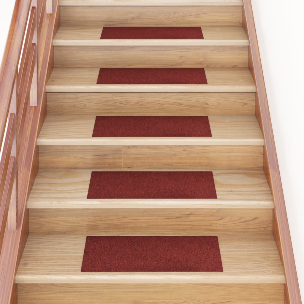 Vidaxl trapmatten zelfklevend 15 stuks 60x25 cm bordeaux rood rechthoekig