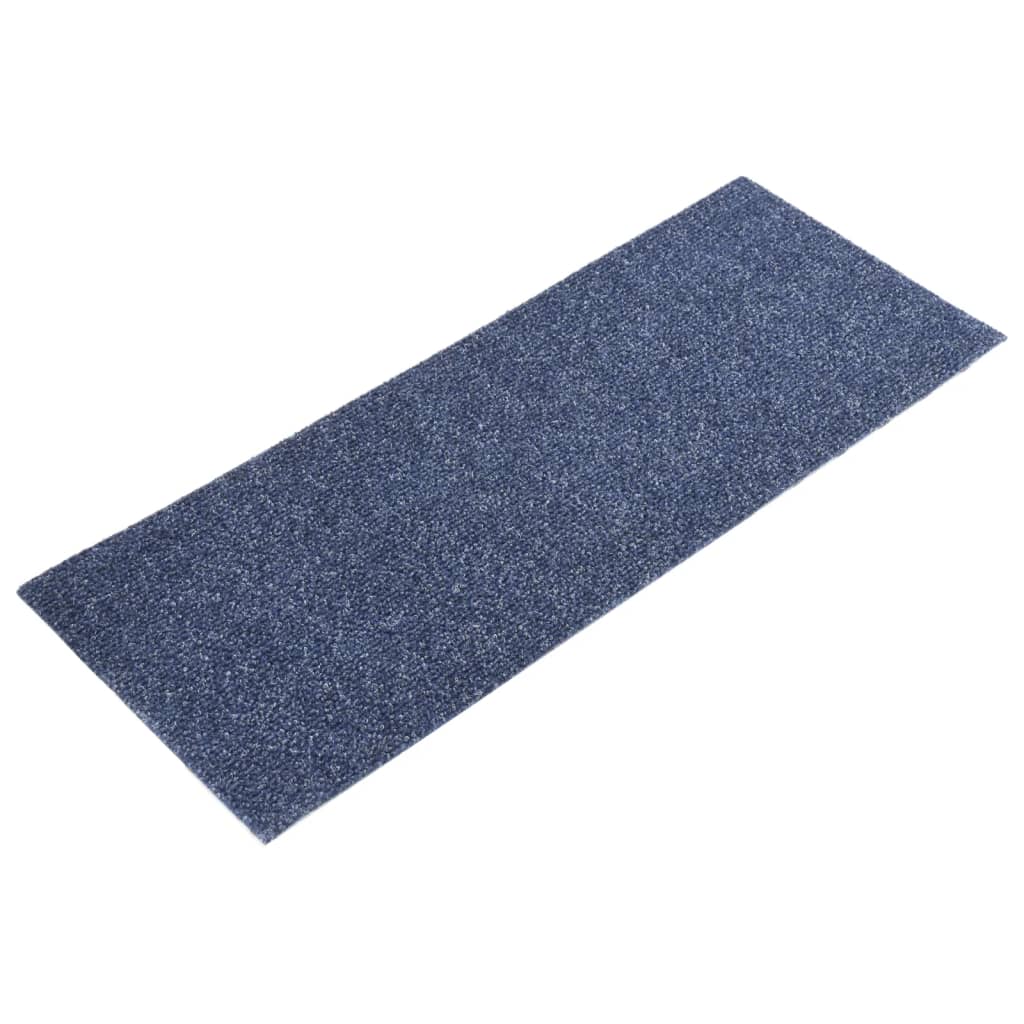 Vidaxl trapmatten zelfklevend 15 stuks 60x25 cm grijs blauw rechthoekig
